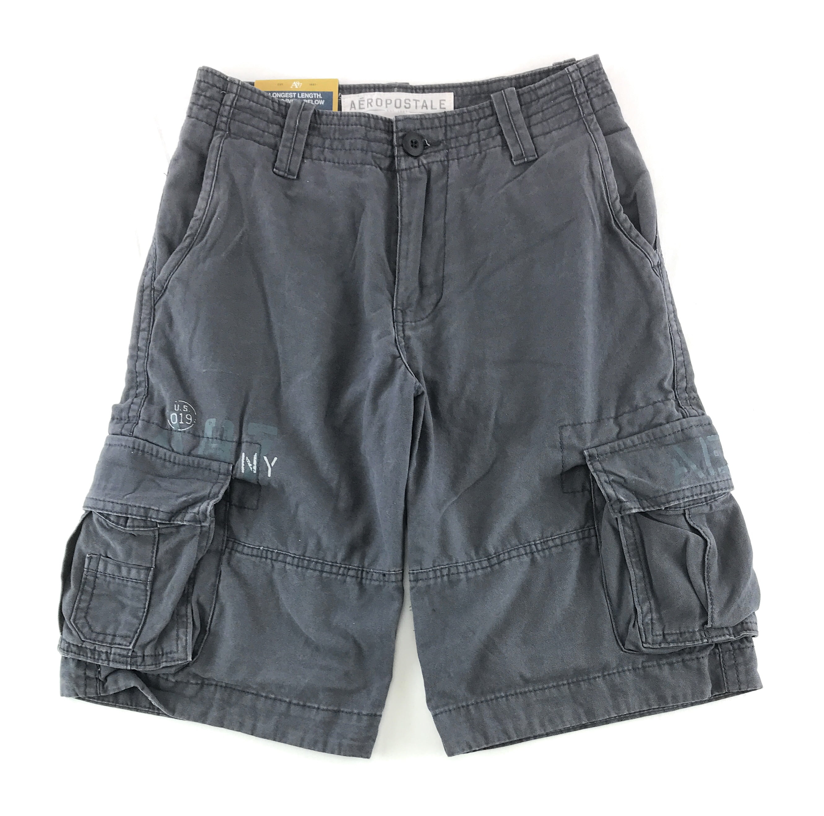 Aeropostale Mens Longer Length Casual Cargo Shorts