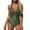 Army Green, variant on One-Piece Swimsuit with High Waisted Bottom and Supportive Underwire Bathing Suit for Women Blue L