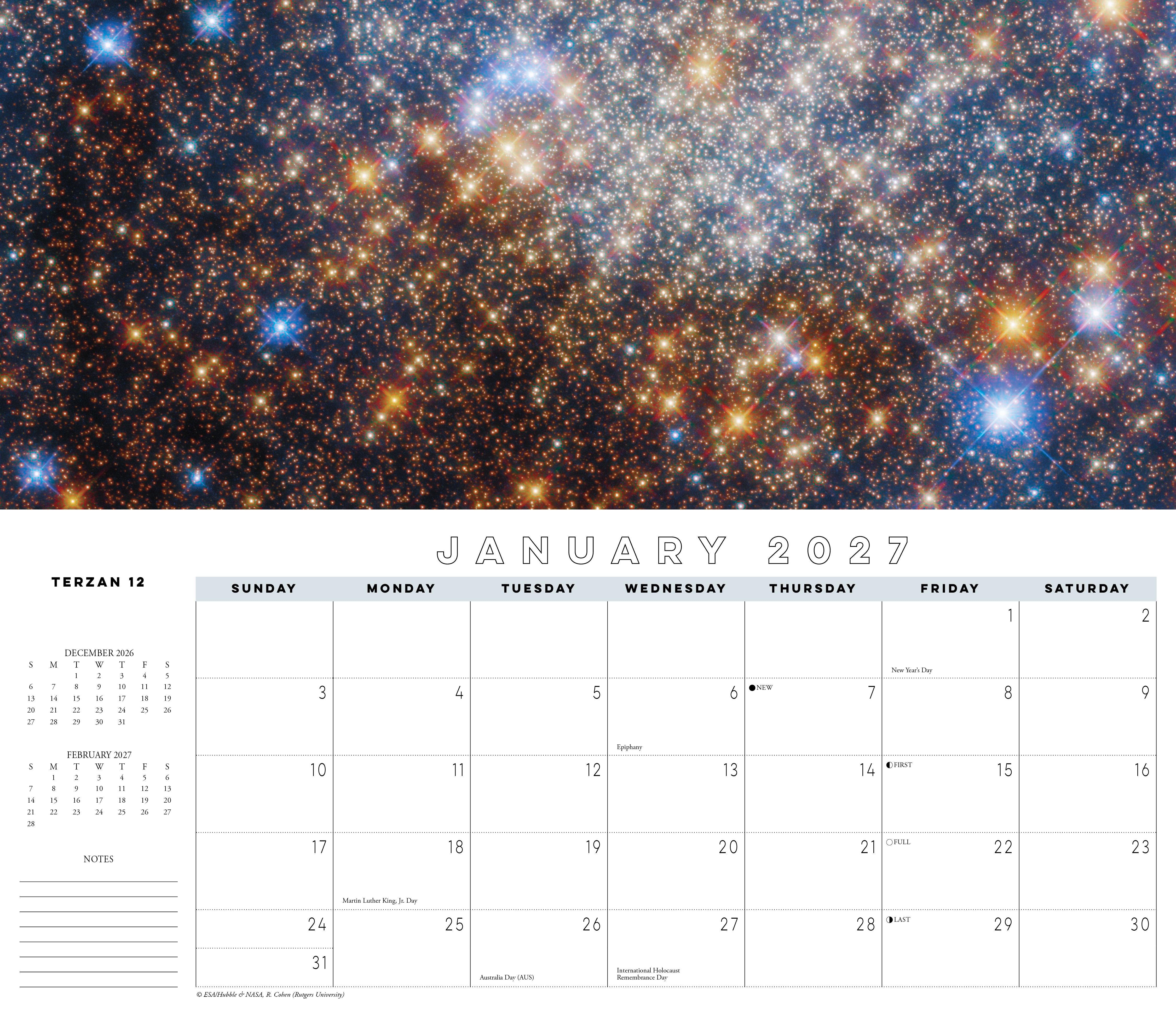 Willow Creek Press, Astronomy 2027 Panoramic Wall Calendar