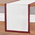 thumbnail image 3 of Linen Table Runner 48 Inches - 100% Pure Linen Red Garnet and White Small Table Runner 14 x 48 Inch Ideal for Dresser and Coffee Tables - Valentines - Classic, 3 of 5