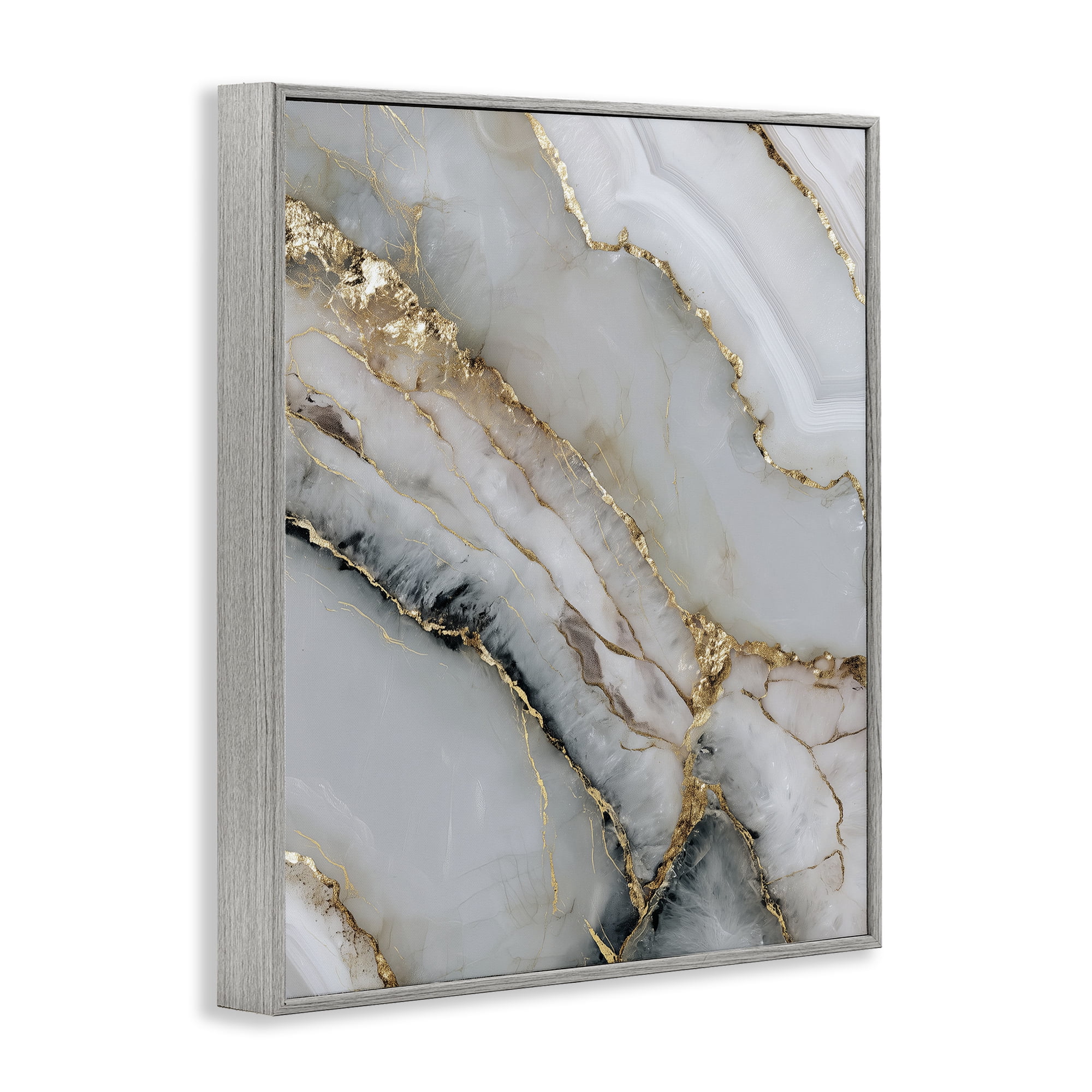 Stupell Industries Glinting Abyss Geode Gray Framed Giclee Art, design by Svetlana Aleynikova
