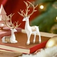 thumbnail image 5 of Moocorvic 2Pcs Resin Reindeer Figurines Christmas Table Decorations White, Sitting & Standing Deer Statues for Living Room, Bedroom, Christmas Gifs, 5 of 9