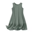 thumbnail image 4 of ASEIDFNSA Women Sleeveless Tank Dress Crew Neck Ruffle Hem Casual Mini Sundress, 4 of 5