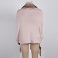 thumbnail image 5 of NSLGXD Fringe Knit Cardigan for Women Faux Fur Collar elegant Shawl Sweater Cardigan Batwing Sleeve Open Front Fringed Ladies Sweaters, 5 of 5