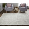 thumbnail image 6 of HomeRoots 511412 2 x 3 ft. Ivory Gray & Black Wool Plaid Hand Woven Stain Resistant Rectangle Area Rug, 6 of 7