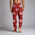thumbnail image 5 of Wutalume Men's Drawstring Pocket Cuffed Casual Pants with Christmas Print, Soft Home Sleep Pants for Lounge, Holiday Wear, and Comfortable Relaxation,Red M, 5 of 7