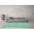 thumbnail image 3 of Ahgly Company Indoor Round Oriental Light Blue Traditional Area Rugs, 7' Round, 3 of 4