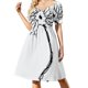 thumbnail image 1 of Vestido de manga corta con diseño de doodle de neurona simple, vestidos de moda para mujer, vestido morado, vestidos largos para mujer, vestido, 1 of 7
