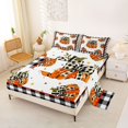thumbnail image 2 of Manfei Watercolor Pumpkin Print Queen Sheets,Harvest Pumpkin Print Queen Sheet Sets,4-Piece,1 Flat Sheet,1 Fitted Sheet and 2 Pillowcases, 2 of 6