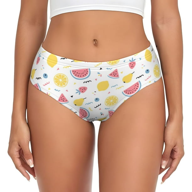 Balery Tropical Fruit Ropa Interior de Algodón para Mujer con Dibujo – Braguitas Cómodas y Elásticas, Estilo Clásico-Medium