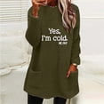 thumbnail image 5 of WTXUE Fuzzy Sherpa Sweatshirt for Women Long Sleeve Round Neck Tunic Top with Pockets Casual Loose Fit Pullover for Fall & Winter Pullover Sweatshirt Warm Sweatshirt Fall Sweatshirt Green S, 5 of 5
