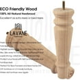 thumbnail image 3 of LAVANE 8 inch / 20cm Unfinished Wooden Furniture Legs, 4PCS Soild Wood Turned Spindle Replacement Bun Feet with Pre-Drilled M8 Inch Bolt & Mounting Plate for Sofa Couch Chair Ottoman, 3 of 6