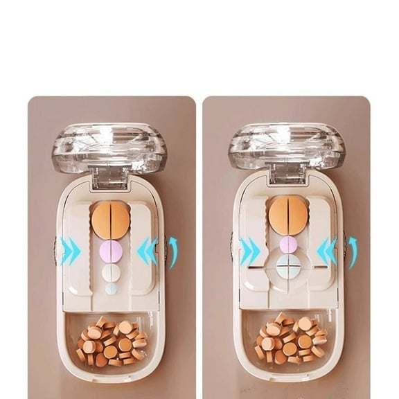 1 PC Travel - Friendly Pill Cutter and Splitter: Precise 2 - Way and 4 - Way Tablet Divider in Creamy White, Compact and Portable