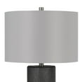 thumbnail image 2 of 27 Inch Ceramic Table Lamp, Faux Leather Wrapped, Dimmer, Gray- Saltoro Sherpi, 2 of 5