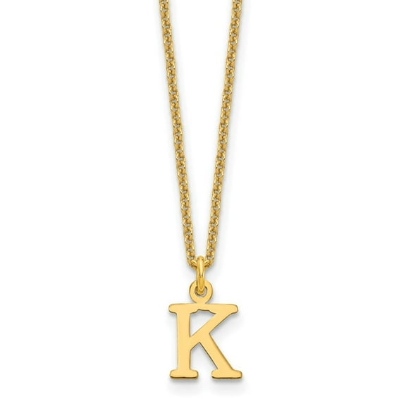 10KY Cutout Letter K Initial Necklace