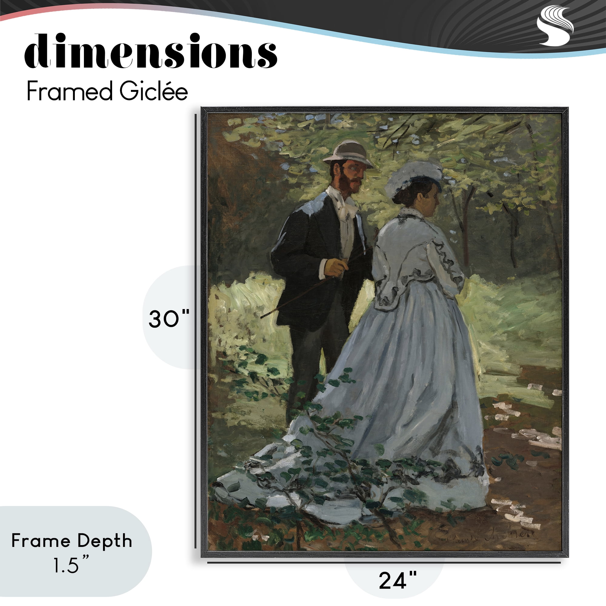 Stupell Industries Bazille & Camille in Nature Black Framed Giclee Art, design by Tina LeCour