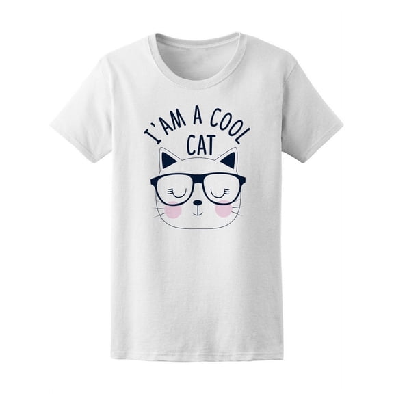 I Am A Cool Cat Glasses T-Shirt Women -Image by Shutterstock, Female XX-Large
