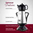 thumbnail image 2 of ETHNIQ - Electric Samovar | 3.2L Stainless Steel Tea Maker | Adjustable Temperature Controller | Boil Dry & Auto Shot-off | 1.2L Porcelain Teapot | Turkish, Persian, Russian Tea Kettle (Black), 2 of 8