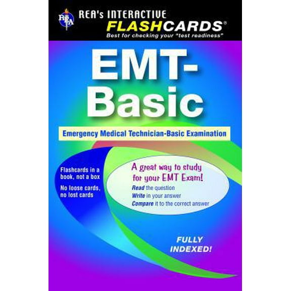 Pre-Owned EMT-Basic - Interactive Flashcards Book for EMT (REA) (REA Test Preps), Not the Premium Edition (Paperback) 0738601233 9780738601236