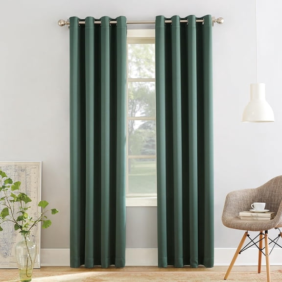 GHGSDH-Barrow 2-Pack Energy Saving Grommet Curtain Panel Pair, Everglade Green, 54" W x 54" L (2 Panels)