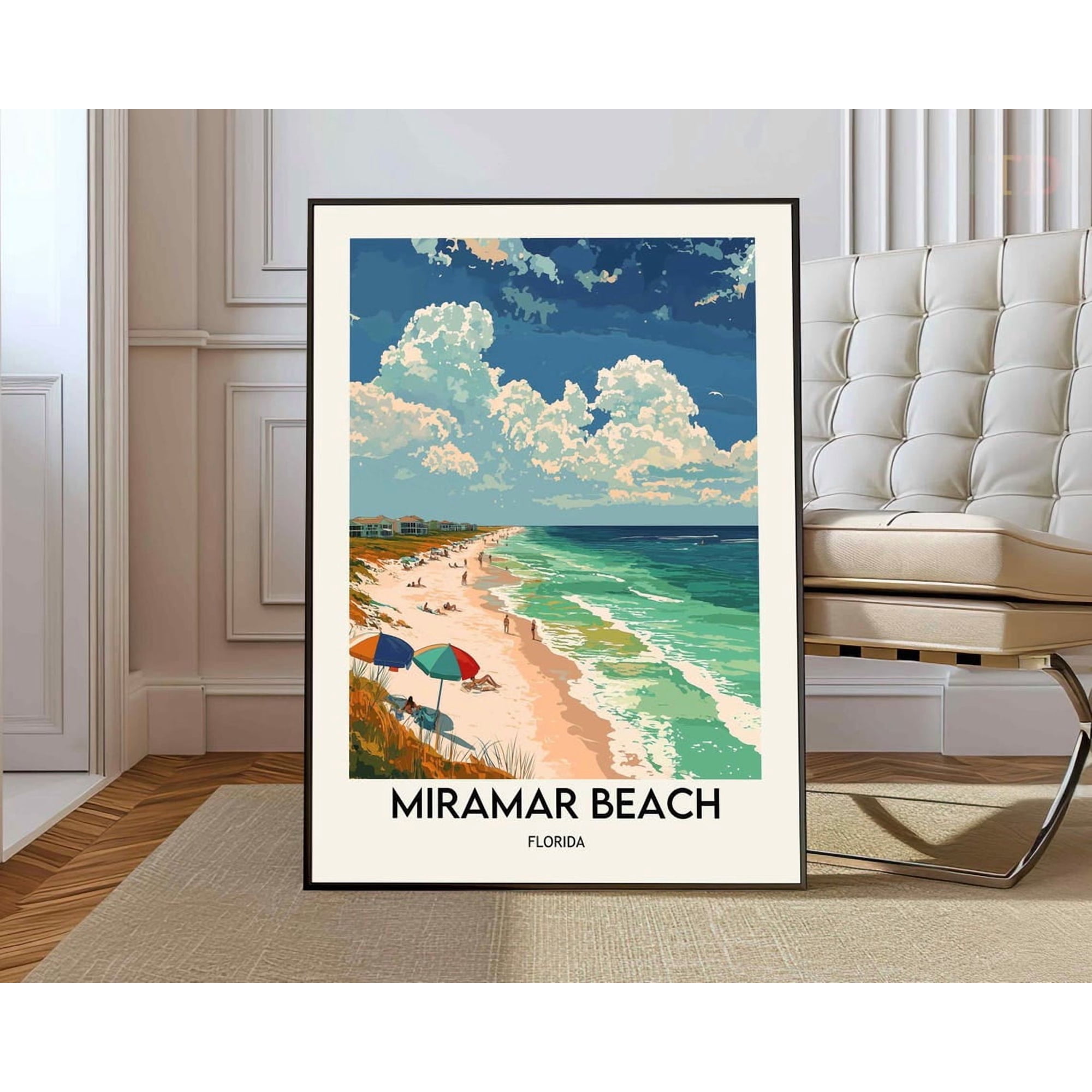 Miramar Beach Florida Poster, Destin Gulf Coast Travel Decor