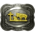 thumbnail image 1 of Moranse Religion Cross Cowboy Kneeling Prayer And Horse Design Belt Buckles, 1 of 6