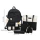 thumbnail image 4 of Mochila De Colores En Contraste 5 bolsas de campus con estuche para lápices antiarañazos para viajes de trabajo (negro) Sywqhk Para Estrenar, 4 of 8