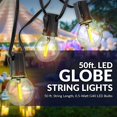 thumbnail image 2 of Newhouse Lighting PSTRINGLED50 Foot, 50 Socket Indoor/Outdoor String 55 LED Globe G40 (5 Free Bulbs Included), Wedding Lights, Decorations for Patios, Porches, Backyards, Decks, Bistros, 50ft, 2 of 2