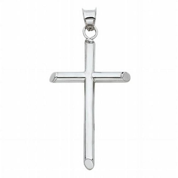 Precious Stars Jewelry 14k White Gold Traditional Cross Religious Pendant