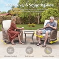 thumbnail image 3 of Outdoor Swivel Rocker Patio Chairs Set,9 Piece Furniture Set with 2 Swivel Rocking Chairs, 3-Seat Sofa,Ottoman & Side Table All Weather Wicker Conversation Set for Porch Deck Garden Backyard, 3 of 12
