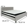 thumbnail image 4 of Emma + Oliver King Four Button Tufted Platform Bed/Mattress-Light Gray Fabric, 4 of 6