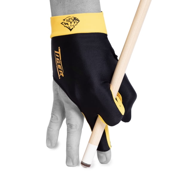 Tiger PRO Series Billiard Glove – Small - for Right Hand (Left-Handed Players) - Gold/Black Color – Professional Pool Cue Glove with Enhanced Fit & Breathable Design