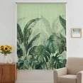 thumbnail image 2 of Palm Leaves Tropical Sheer Curtains 45 Inches Long, Green Botanical Summer Green Ombre Light Filering Curtains, Breathable Simi Curtain Privacy Drapes for Kitchen Bathroom Small Window Treatment, 2 of 9