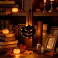 thumbnail image 5 of romoty Halloween Lighted Hanging Ornament, 7.7 in Pumpkin Jack-o'-Lantern Acrylic LED Window Lamp with Warm Fairy Lights for Spooky Porch Door Wall Party Decor Accent, 5 of 6