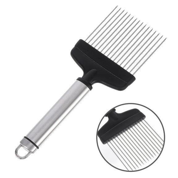 ifundom Black Stainless Steel Meat Tenderizer with Onion Spike Tool for Easy Cutting and Tenderizing, 1 Pack Kitchen Gadget
