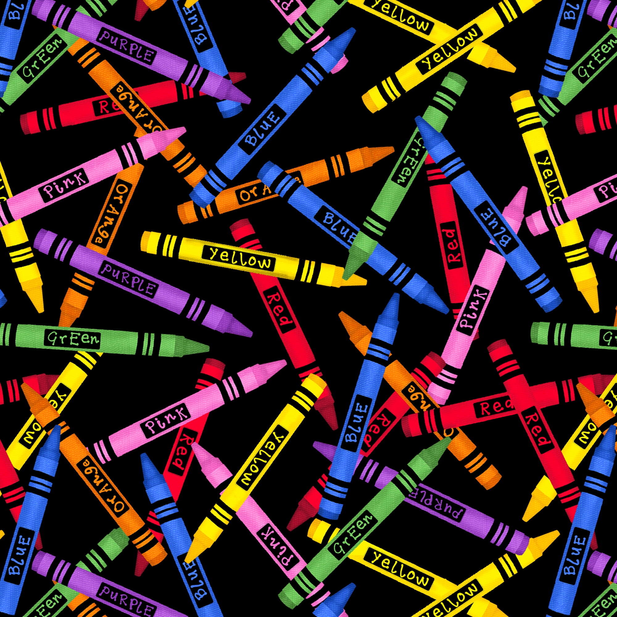 Create It 18"x21" Cotton Crayon Precut Sewing & Craft Fabric, Black 10 Pieces