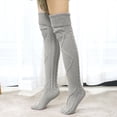 thumbnail image 1 of Nooxsoe Women's Cable Knit Thigh High Socks Winter Boot Stockings Extra Long Over Knee High Leg Warmers Gray a, 1 of 3