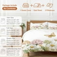thumbnail image 6 of Cal King 4 Piece Bedding Set Garden Butterfly Colorful Hydrangea Soft Breathable Duvet Cover and Pillowcase,Spring Watercolor Floral Duvet Cover Set Bed Sheets for Bedroom Dormitory Guest Room, 6 of 9