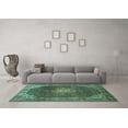 thumbnail image 3 of Ahgly Company Machine Washable Indoor Rectangle Persian Turquoise Blue Traditional Area Rugs, 3' x 5', 3 of 4