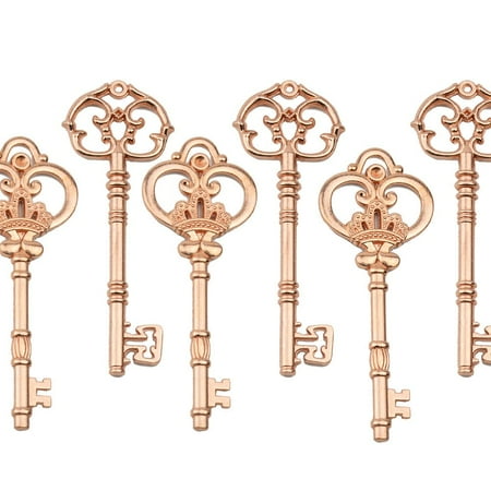 

Makhry Mixed 20 Extra Large Rose Gold Finish Skeleton Keys Rustic Key for Wedding Decoration Favor(R