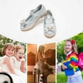 thumbnail image 3 of Stelle Girls Mary Jane Glitter Shoes Wedding Party Flats Dress Pump Shoes for Kids Toddler Flower Girl Low Heel Princess Shoes,Silver, 3 of 7