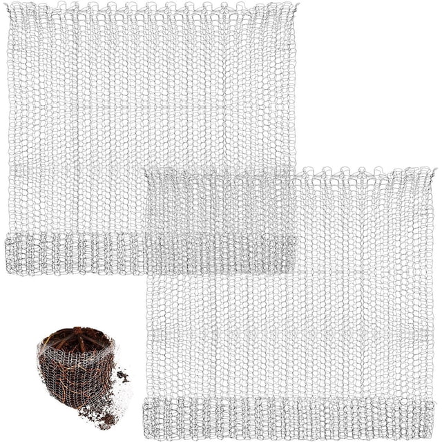 2 uds. Cesta de alambre a prueba de Gopher para protección de raíces, cestas de alambre de malla gris topo y campañol, alambre subterráneo de acero inoxidable para plantas de 5 galones JAMW Sencillez