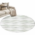 thumbnail image 6 of Sage Green Stripes Round Rug 3ft Washable Circle Entryway Rugs Non Slip Modern Simple Gradient Waves Lines Area Rug Indoor Floor Carpet for Bedroom Kitchen Living Room Home Office Dining Room Nursery, 6 of 8