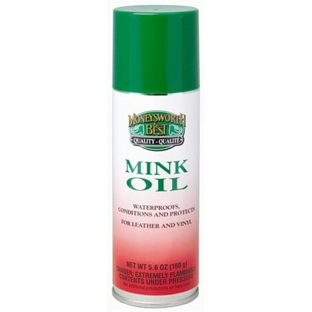 Moneysworth & Best Mink Oil Spray Leather Vinyl Protector Conditioner 5.6 (Best Auto Leather Cleaner And Conditioner)