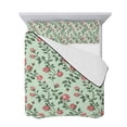 thumbnail image 7 of Spring Roses Botanical Twin Size Down Alternative Comforter, Lightweight Comforter Quilt Bedding Set with Pillow Shams Farmhouse Floral Green All Seasons Bed Comforter Duvet Insert 68"x86", 7 of 7