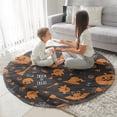 thumbnail image 3 of Trick or Treat Halloween Pattern Round Blanket,Comfortable Soft Flannel Throw Blanket,All Season,Warm Lightweight Blankets for Sofa Bed Couch Living Room Chair 47"x47", 3 of 5