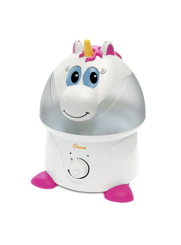 Crane Adorable Ultrasonic Cool Mist Humidifier for Kids, 1 Gallon, 500 Sq Ft Coverage, 24 Hour Run Time - Unicorn