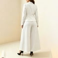 thumbnail image 6 of Atkumj Blazer Sets Women 2 Piece Outfits Stylish Lapel Button Jackets and Wide Leg Pants Suit Set Casual Solid Color Women Suits 2 Piece Set Business L, 6 of 6