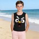 thumbnail image 5 of Camisolas de cuello redondo para niños pequeños y niños a la moda, lindas camisetas con estampado degradado, parte inferior suave sin mangas, camisetas para niñas, 5 of 6