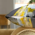 thumbnail image 4 of Set of 4 Modern Abstract Art Painting Yellow Gray 20x20 inch Throw Pillow Covers Outdoor Square Decorative Linen Cushion Pillows Case Hidden Zipper for Patio Playroom Couch Bed Living Room Décor, 4 of 6